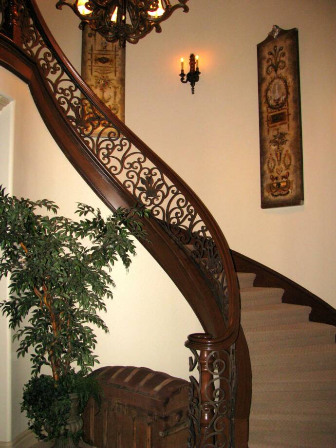 A custom curved staircase